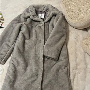 Abercrombie & Fitch Gray Teddy Jacket